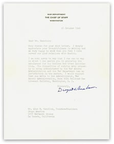 D. Eisenhower Post-War TLS re: Army Surplus & "Mexican Red Cross Association"