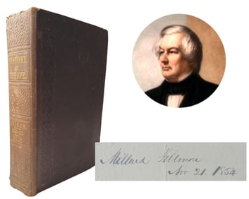 Millard Fillmore Signed Book from Personal Library on "History of Europe"