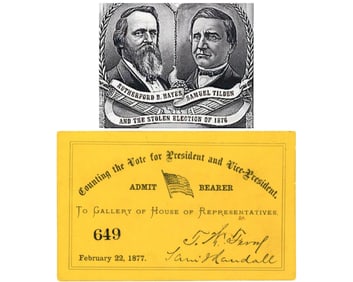 Stolen Election Hayes - Tilden Ticket to House, A Rarity! In Yellow!