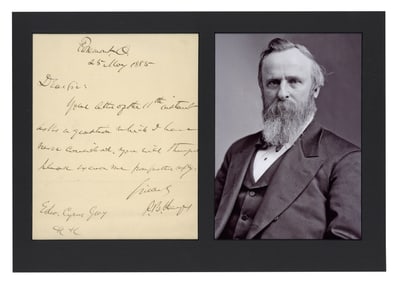 Rutherford B. Hayes Refuses To Answer! Handsome Presentation of ALS & Photo