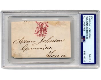 Bold Andrew Johnson Signature PSA Mint 9