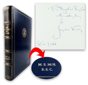 Jackie Kennedy Signed "The Strategy of Peace" Inscribed to McNamara's Daughter on Her Wedding Day