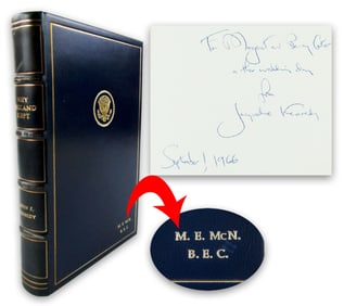 Jackie Kennedy Signed "Why England Slept" Inscribed to McNamara's Daughter on Her Wedding Day