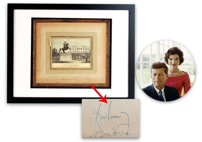 John & Jacqueline Kennedy Signed WH Christmas Gift Inscribed to Close Friend Joan Braden, PSA