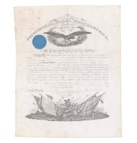Lincoln Fully Signed Military Appointment for Mexican War Vet & Respected Cavalryman