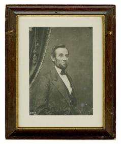 First Abraham Lincoln Portrait With Full Beard, Taken from Original 1861 Negative w/ Provenance!