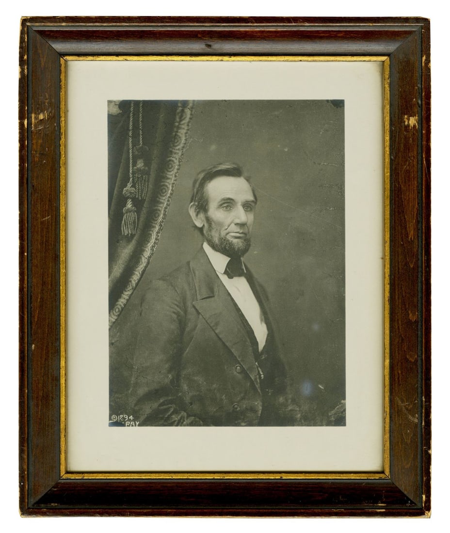 First Abraham Lincoln Portrait With Full Beard, Taken from Original 1861 Negative w/ Provenance! (1 of 3)