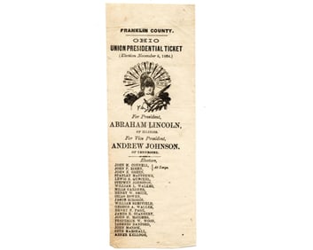Abraham Lincoln for President in 1864! A Soldier's Used Mail-In Ballot from Ohio