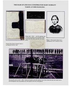 Mary Surratt Hair Strands - Lincoln Conspirator & The First Women Executed by The Federal Government
