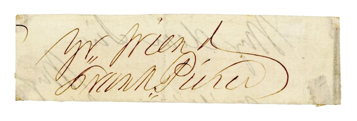 Franklin Pierce Clipped Signature