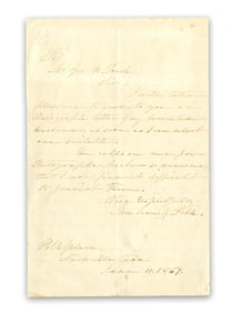 Sarah Polk ALS Sending "autograph letter of my lamented husband"