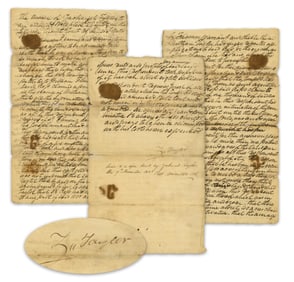 Early Zachary Taylor 2x Signed ADS Answering to an Amended Bill Over Land Dispute