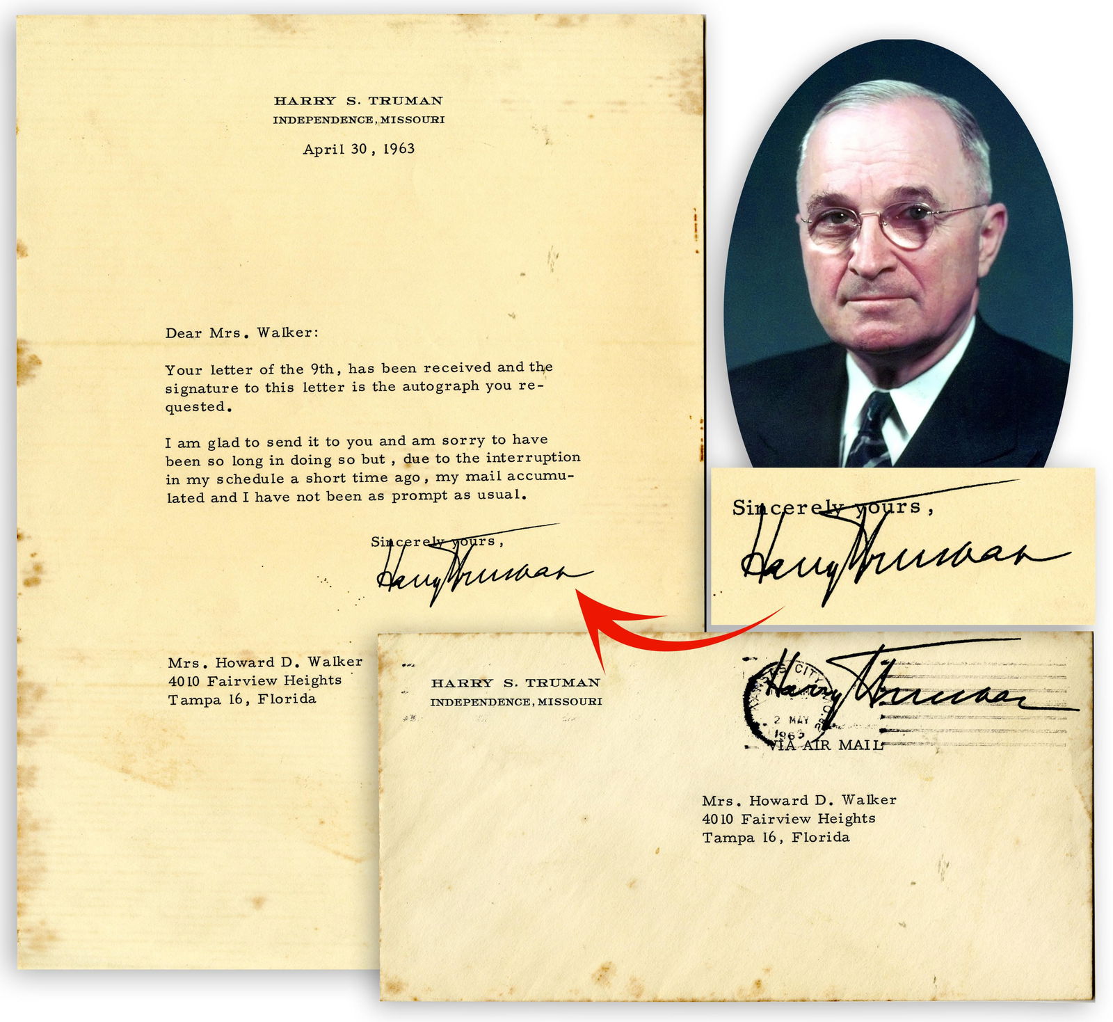 Harry Truman TLS During His Retirement in Missouri, With Envelope (1 of 3)