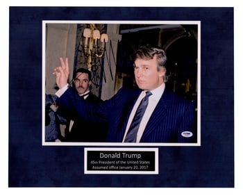 Donald Trump Boldly Signed & Matted Photo, PSA Authenticated