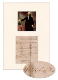 G. Washington Signed Discharge for MA Solider Whose Regiment Was at Bunker Hill!