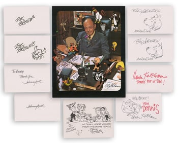 Dealer's Lot of 10 Comic Strip Artists, Signed by Brad Anderson, Johnny Hart, Dik Browne, Dean