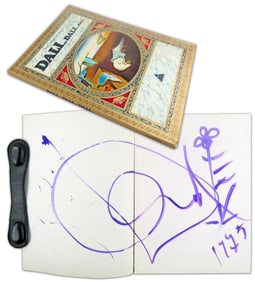 Salvador Dali Signed Original Flower Drawing In Purple Marker! In Illustrated "Dali…Dali…