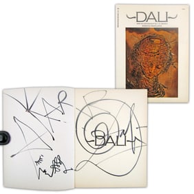 Salvador Dali SB With Enormous Snail Shell Sig & Original Drawing, Possibly Of Witch's Head