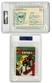 Martin Nodell, Creator of the Original Green Lantern, Signed Green Lantern Sketch, PSA/DNA Certified