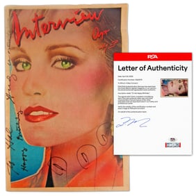 Andy Warhol Signed "Interview" Magazine With Fashion Doodle! PSA LOA
