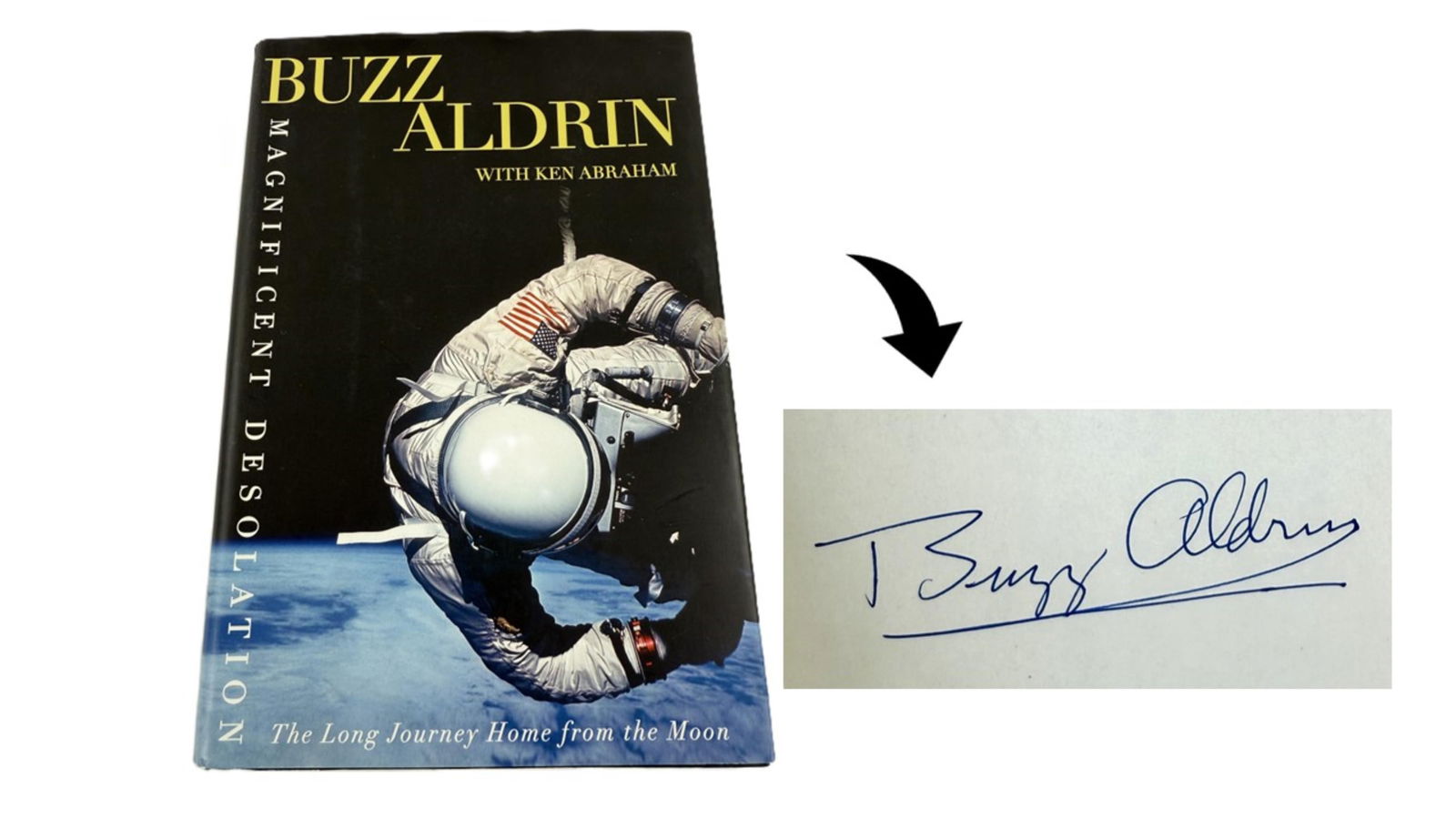 Apollo 11 Buzz Aldrin Signed 1st Ed. Book "Magnificent Desolation" Zarelli LOA (1 of 6)