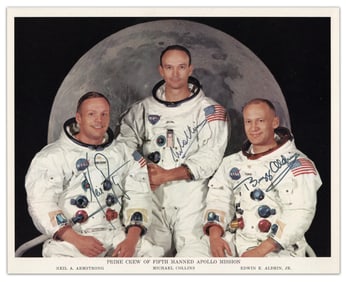 All 3 Apollo XI Astronauts Uninscribed Signed Official NASA Photo! Pre-Cert Zarelli