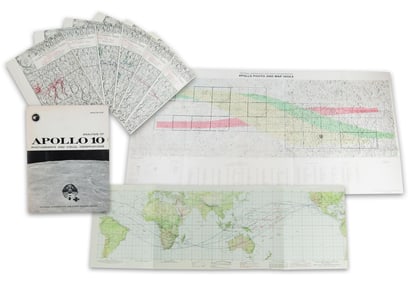 Apollo 10 & 11 Group of (8) Photography Charts/Maps Incl. Lunar Surface and Earth Orbit