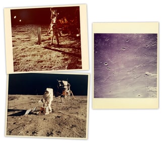 Apollo 10 & 11 Lot of 3 Official Lunar Surface and EVA Photos