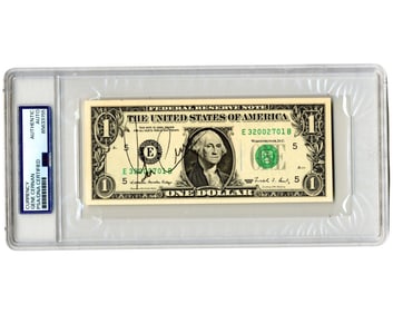 Gene Cernan Signed Dollar Bill! PSA Encapsulated, A Unique Medium!