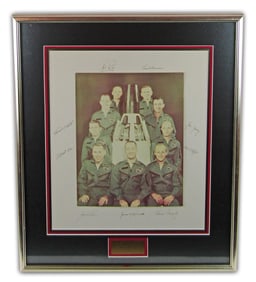 Next Nine Photo Signed By All Nine, Including Armstrong & White! Pre-Cert Zarelli
