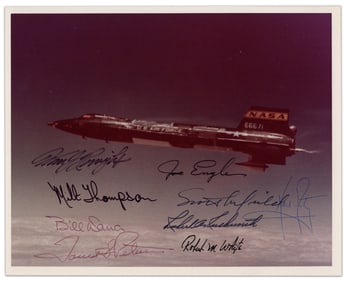 All (9) Surviving X-15 Test Pilots Signed Photo, Including Armstrong & Other Future Astronauts!