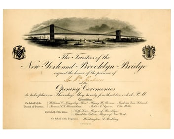 Invitation to the Opening of the Brooklyn Bridge, 1883, Made by Tiffany & Co.