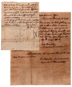 Georgia Governor John Handley—Four Signatures on Two Documents!