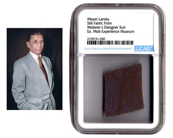Meyer Lansky Silk Fabric from the Mobster's Designer Suit. Ex. Mob Experience Museum