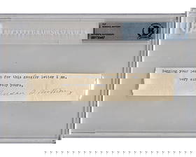 Susan B. Anthony Signed Cut on "Gossipy Letter" BAS Authenticated!: Susan B. Anthonyn.p., n.d.Susan B. Anthony Signed Cut on "Gossipy Letter" BAS Authenticated!Slabbed signatureRare and historically significant cut signature, signed by Susan B. Anthony (1820–190