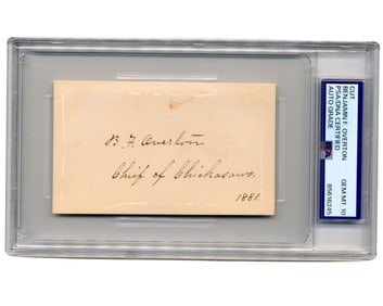 Chief of the Chickasaw Nation Benjamin Franklin Overton PSA Gem Mint 10 Signature