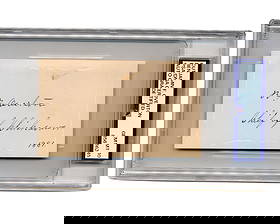 Chief of the Chickasaw Nation Benjamin Franklin Overton PSA Gem Mint 10 Signature: Benjamin Franklin OvertonChickasaw, MS, ca. 1881Chief of the Chickasaw Nation Benjamin Franklin Overton PSA Gem Mint 10 SignatureSlabbed signatureSuperb autograph card, dated 1881, boldly signed by Be