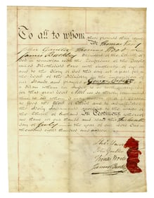 1816 Methodist DS Ordaining Minister Signed by T. Vasey, Ordained by Wesley