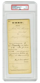 Frederick Douglass Signed Deed, PSA Slabbed NM 7