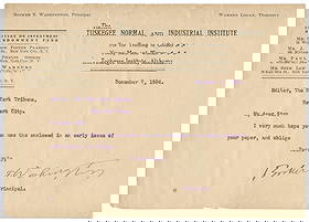 Booker T. Washington Submits a Piece to the New York Tribune: Booker T. WashingtonTuskegee, AL, December 7, 1906Booker T. Washington Submits a Piece to the New York TribuneTLSBooker T. Washington (1856-1915). Typed letter signed "Booker T. Washington" to the edi