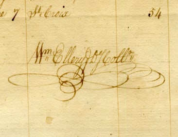 William Ellery Collects Customs On Slave Ships in Newport, 4 Sheets, 1 Signed