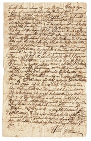 Siege of Louisbourg: Colonial Gov. William Greene Signed 1745 Warrant
