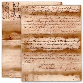 Esek Hopkins Signed Re: Maj. Gen. Heath "Party of Indians of the Oneida Tribe" Trading Guns &