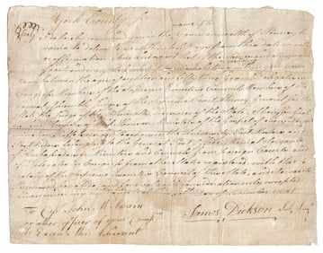 Revolutionary War Warrant Request for Capt. John McIlvain to Provide List of Men in his Company