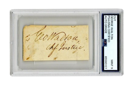 George Walton, DOI Signer, PSA MINT 9 Signature