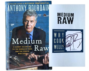 Food Icon Anthony Bourdain Signed Book "Medium Raw"