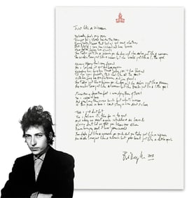 Bob Dylan Handwritten & Signed Lyrics to "Just Like a Woman" w/ Jeff Rosen & JSA Authentication