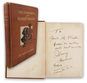 Harry Houdini Signed & Inscribed 1st Ed. "The Unmasking of Robert-Houdin"
