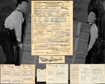 Stan Laurel's Tax Returns from "Music Box" & "County Hospital" Year! Most Iconic Laurel & Hardy