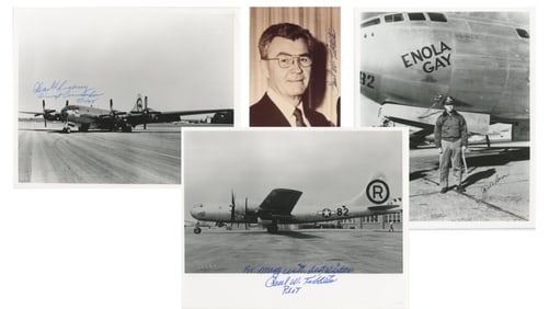 Enola Gay Signed Photo Lot: Paul Tibbets, Charles Sweeney, Jacob Beser